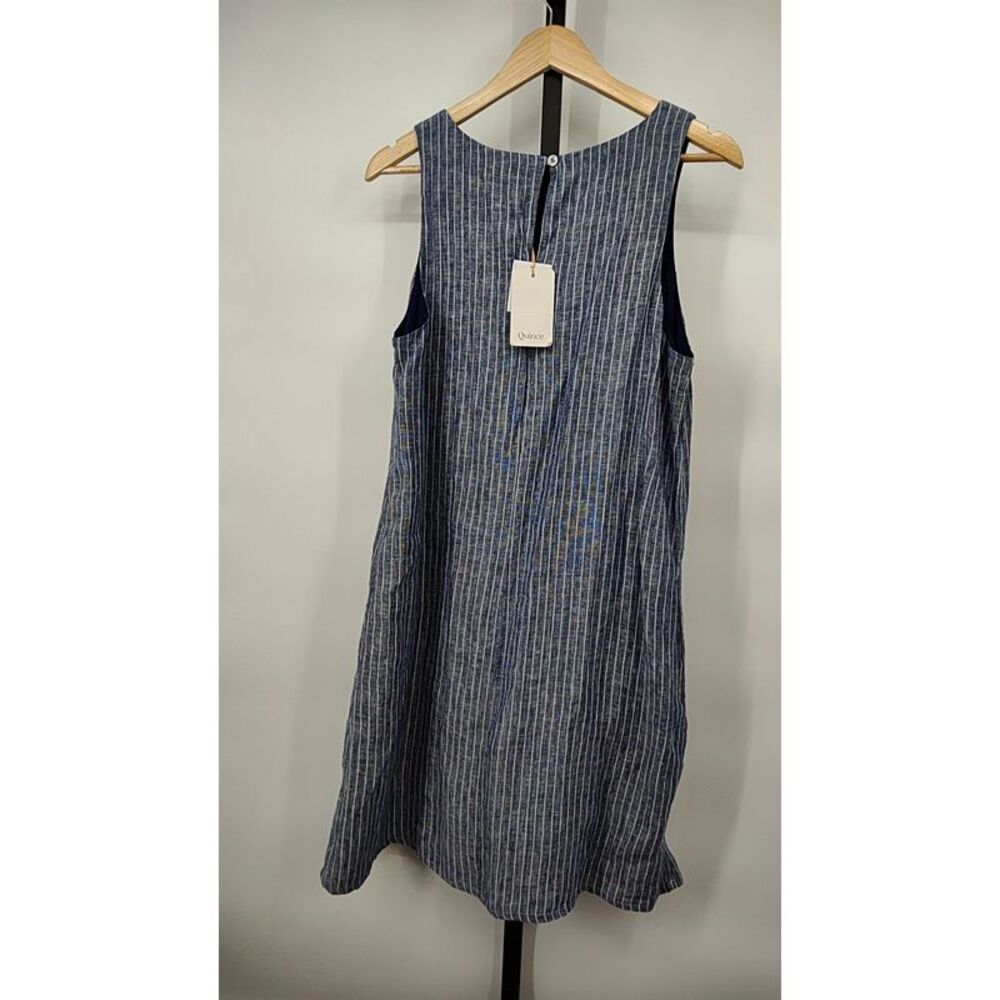 Quince Navy and White Striped Sleeveless Mini Dress - Picture 2 of 2